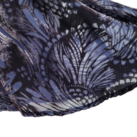 Free People Sz XS Dress Sheer Swirl Velvet Drop Waist Flared Burnout Whimsigoth - Picture 9 of 9